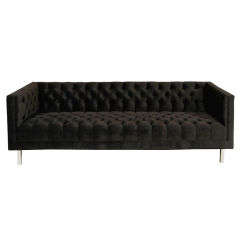 Modern Velvet Tufted Tuxedo Sofa